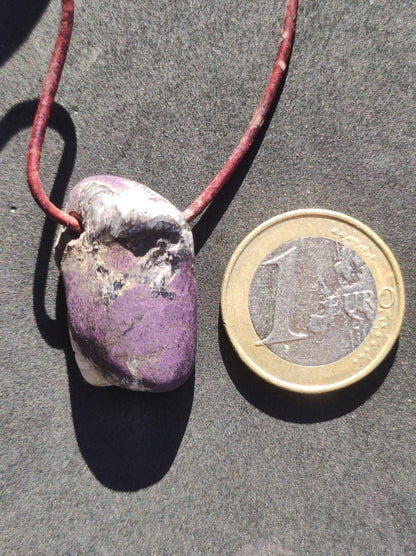 Purpurit - Edelstein Kette lila Natur Heilstein Schutz Glück Mann Frau Er Sie Freund Mutter Glück HIPPIE Rarität Geschenk Unikat Anhänger - Art of Nature Berlin