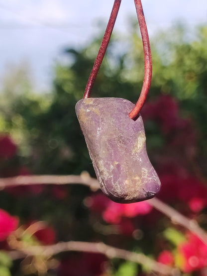Purpurit - Edelstein Kette lila Natur Heilstein Schutz Glück Mann Frau Er Sie Freund Mutter Glück HIPPIE Rarität Geschenk Unikat Anhänger - Art of Nature Berlin