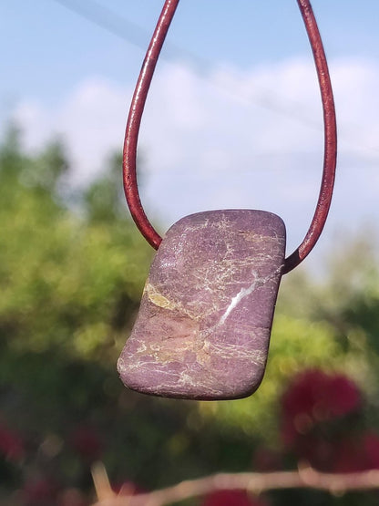 Purpurit - Edelstein Kette lila Natur Heilstein Schutz Glück Mann Frau Er Sie Freund Mutter Glück HIPPIE Rarität Geschenk Unikat Anhänger - Art of Nature Berlin