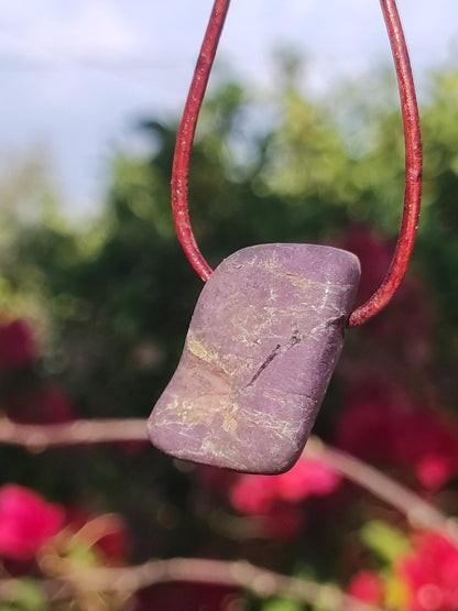 Purpurit - Edelstein Kette lila Natur Heilstein Schutz Glück Mann Frau Er Sie Freund Mutter Glück HIPPIE Rarität Geschenk Unikat Anhänger - Art of Nature Berlin