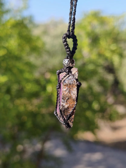 Purpurit ~ Makramee Edelstein Kette lila Natur HIPPIE GOA Boho Heilstein Kristalle Schmuck Anhänger Mann Frau Kind Geschenk Er Sie Schwester - Art of Nature Berlin