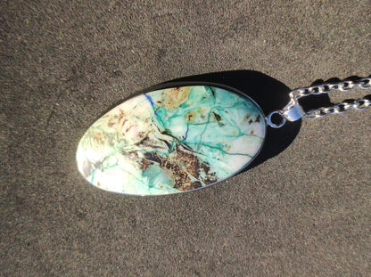 Quantum Quattro - 925 Silber Edelstein Kette Heilstein Natur Mann Frau Geschenk Er Sie Freundin Energie Kraft Ruhe Glück Rarität - Art of Nature Berlin