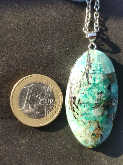 Quantum Quattro - 925 Silber Edelstein Kette Heilstein Natur Mann Frau Geschenk Er Sie Freundin Energie Kraft Ruhe Glück Rarität - Art of Nature Berlin