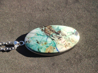 Quantum Quattro - 925 Silber Edelstein Kette Heilstein Natur Mann Frau Geschenk Er Sie Freundin Energie Kraft Ruhe Glück Rarität - Art of Nature Berlin