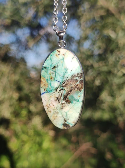 Quantum Quattro - 925 Silber Edelstein Kette Heilstein Natur Mann Frau Geschenk Er Sie Freundin Energie Kraft Ruhe Glück Rarität - Art of Nature Berlin