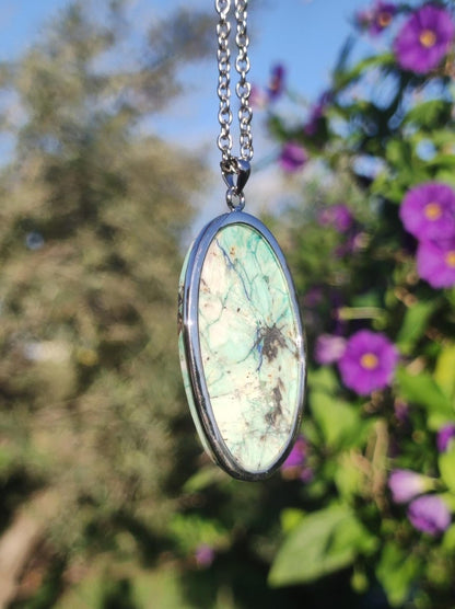 Quantum Quattro - 925 Silber Edelstein Kette Heilstein Natur Mann Frau Geschenk Er Sie Freundin Energie Kraft Ruhe Glück Rarität - Art of Nature Berlin