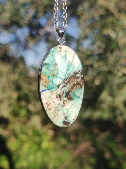 Quantum Quattro - 925 Silber Edelstein Kette Heilstein Natur Mann Frau Geschenk Er Sie Freundin Energie Kraft Ruhe Glück Rarität - Art of Nature Berlin