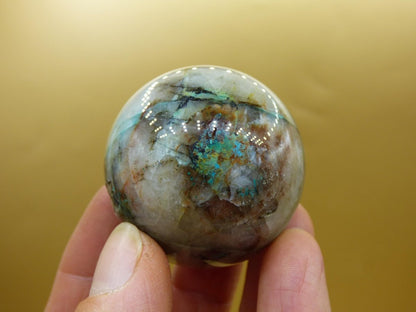 Quantum Quattro AAA Sphere ~ Magische Edelstein Kugel Massage & Deko Crystal Meditation Heilstein Rarität Sammler Mineral Rund Chrysokolla - Art of Nature Berlin