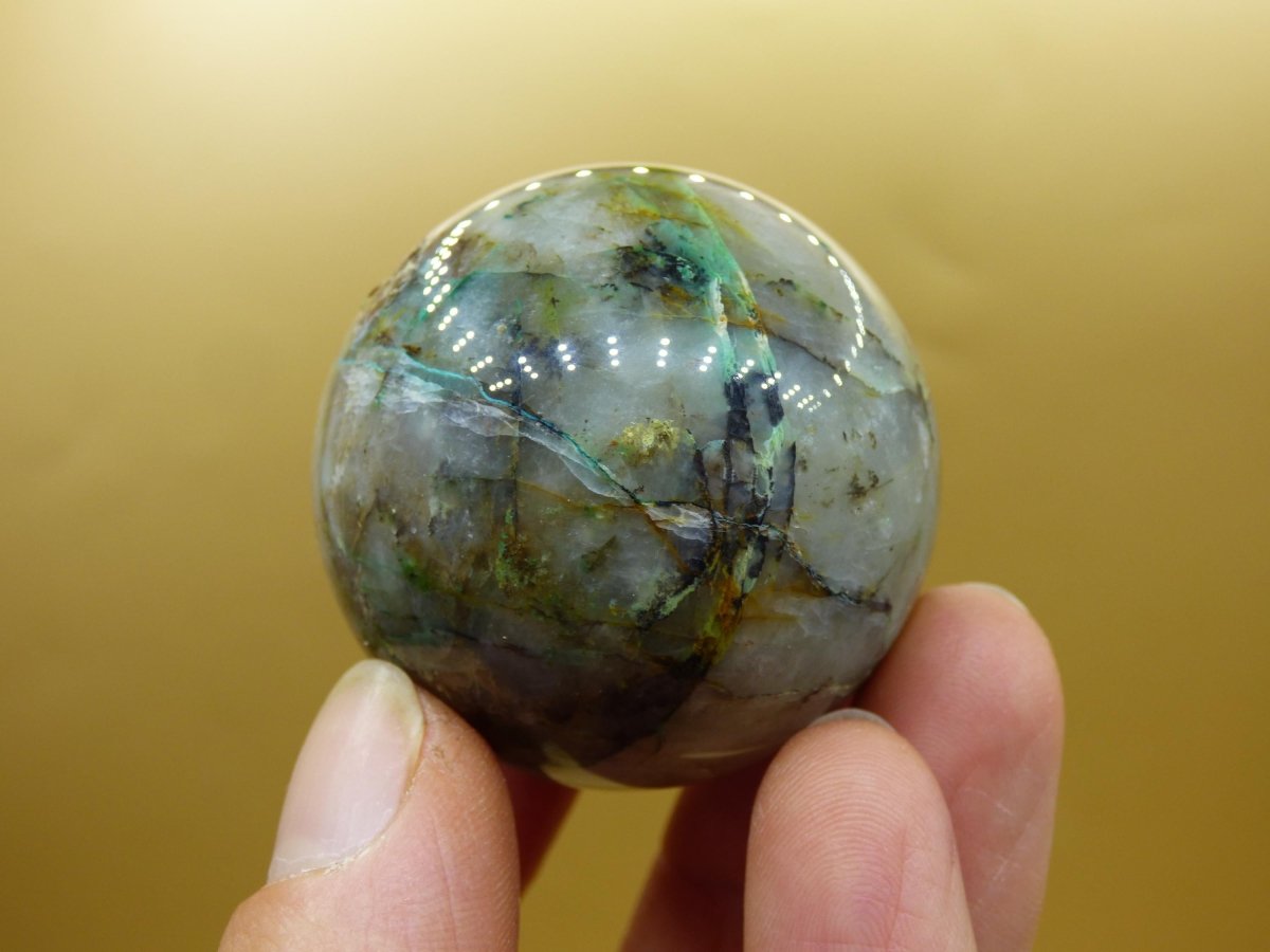 Quantum Quattro AAA Sphere ~ Magische Edelstein Kugel Massage & Deko Crystal Meditation Heilstein Rarität Sammler Mineral Rund Chrysokolla - Art of Nature Berlin