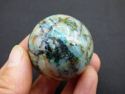 Quantum Quattro AAA Sphere ~ Magische Edelstein Kugel Massage & Deko Crystal Meditation Heilstein Rarität Sammler Mineral Rund Chrysokolla - Art of Nature Berlin