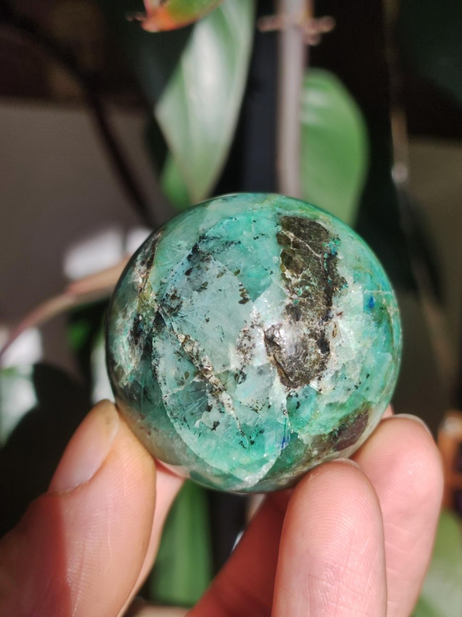 Quantum Quattro AAA Sphere ~ Magische Edelstein Kugel Massage & Deko Crystal Meditation Heilstein Rarität Sammler Mineral Rund Chrysokolla - Art of Nature Berlin