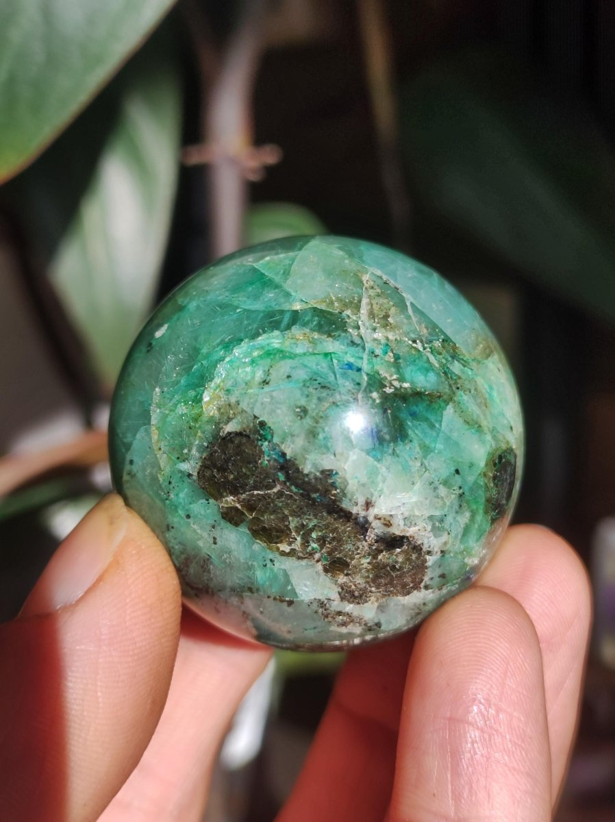 Quantum Quattro AAA Sphere ~ Magische Edelstein Kugel Massage & Deko Crystal Meditation Heilstein Rarität Sammler Mineral Rund Chrysokolla - Art of Nature Berlin