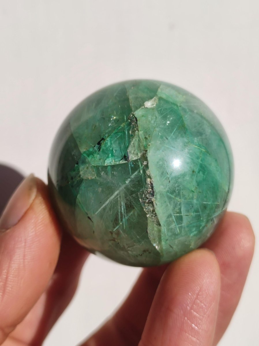 Quantum Quattro AAA Sphere ~ Magische Edelstein Kugel Massage & Deko Crystal Meditation Heilstein Rarität Sammler Mineral Rund Chrysokolla - Art of Nature Berlin