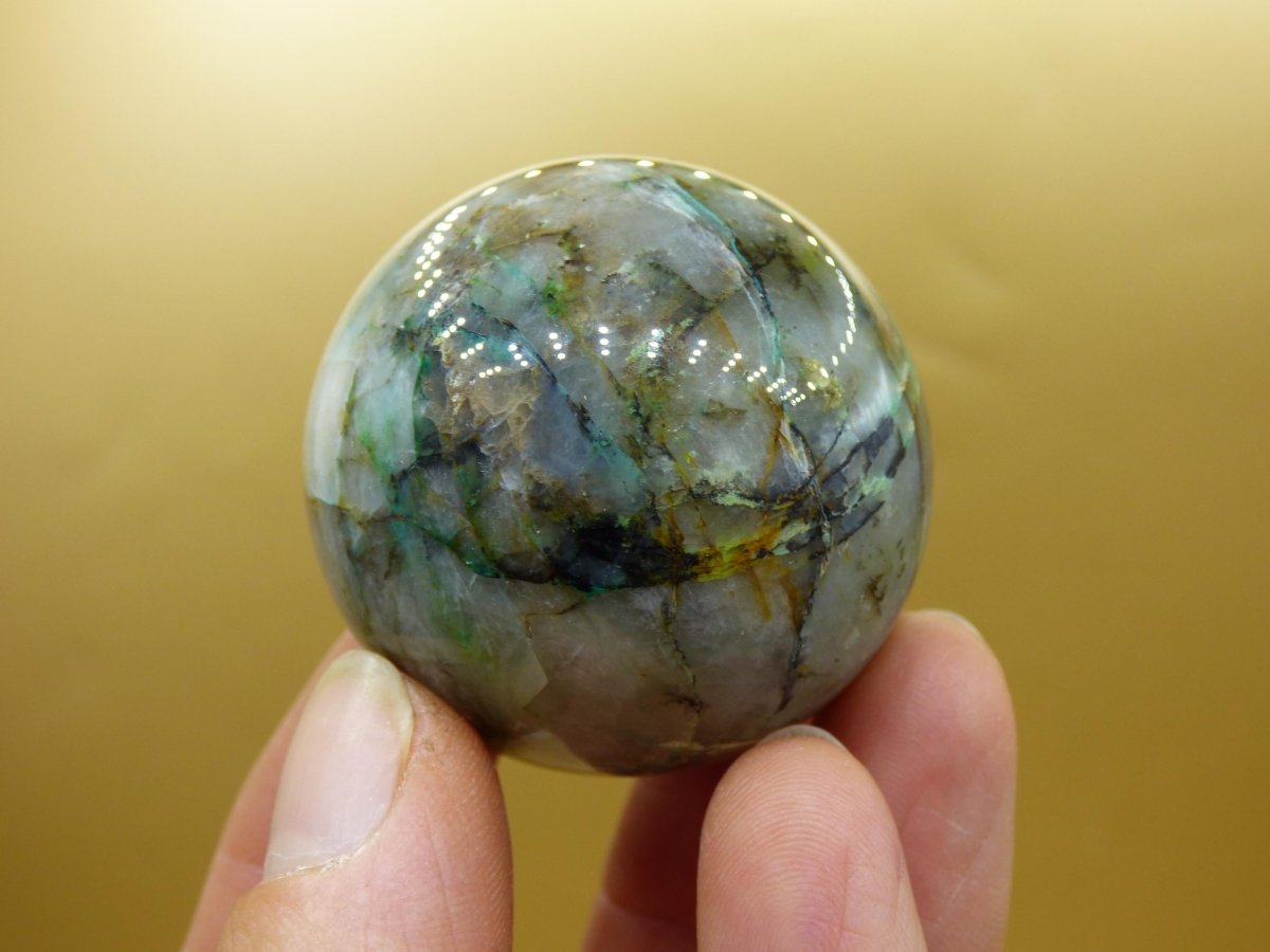 Quantum Quattro AAA Sphere ~ Magische Edelstein Kugel Massage & Deko Crystal Meditation Heilstein Rarität Sammler Mineral Rund Chrysokolla - Art of Nature Berlin