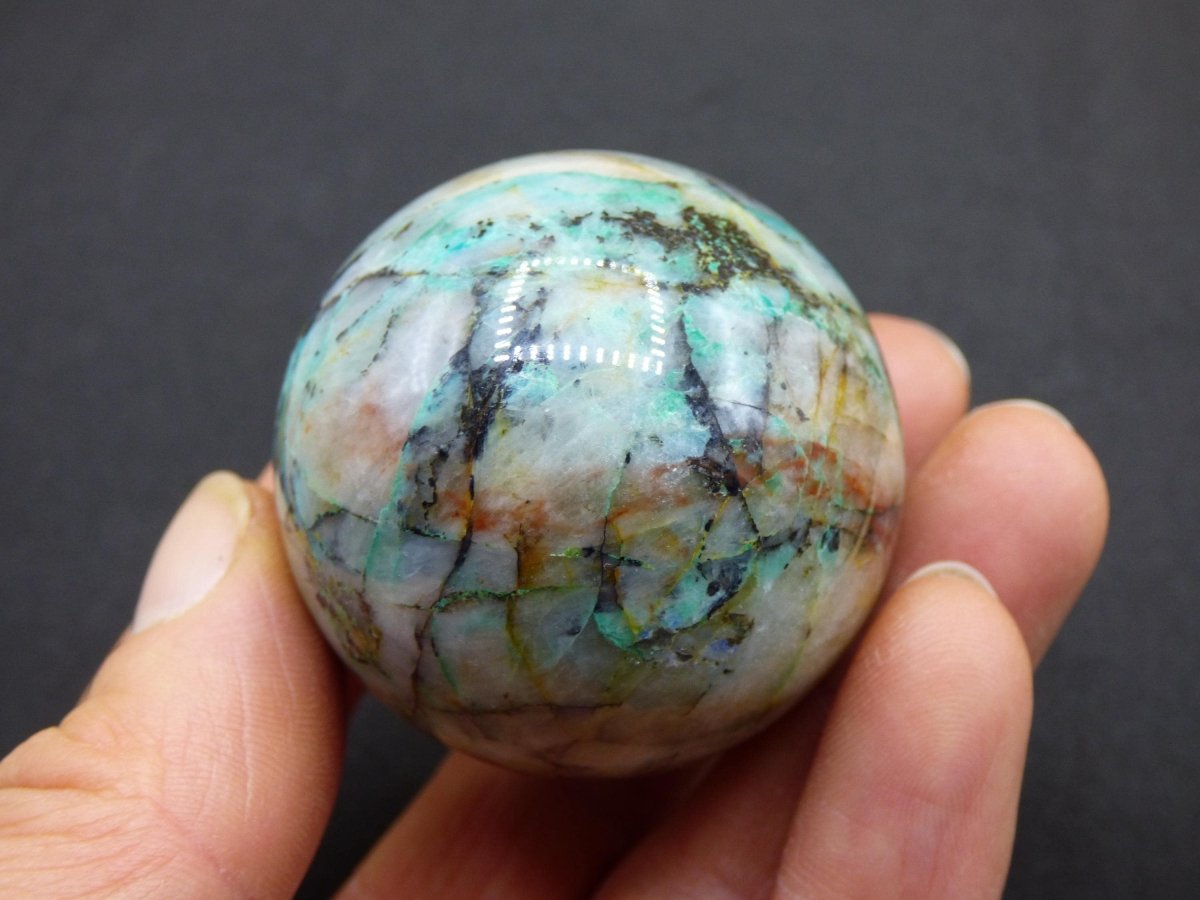 Quantum Quattro AAA Sphere ~ Magische Edelstein Kugel Massage & Deko Crystal Meditation Heilstein Rarität Sammler Mineral Rund Chrysokolla - Art of Nature Berlin