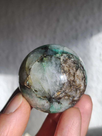 Quantum Quattro AAA Sphere ~ Magische Edelstein Kugel Massage & Deko Crystal Meditation Heilstein Rarität Sammler Mineral Rund Chrysokolla - Art of Nature Berlin