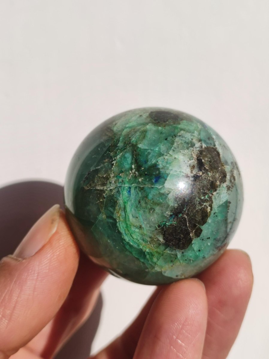 Quantum Quattro AAA Sphere ~ Magische Edelstein Kugel Massage & Deko Crystal Meditation Heilstein Rarität Sammler Mineral Rund Chrysokolla - Art of Nature Berlin
