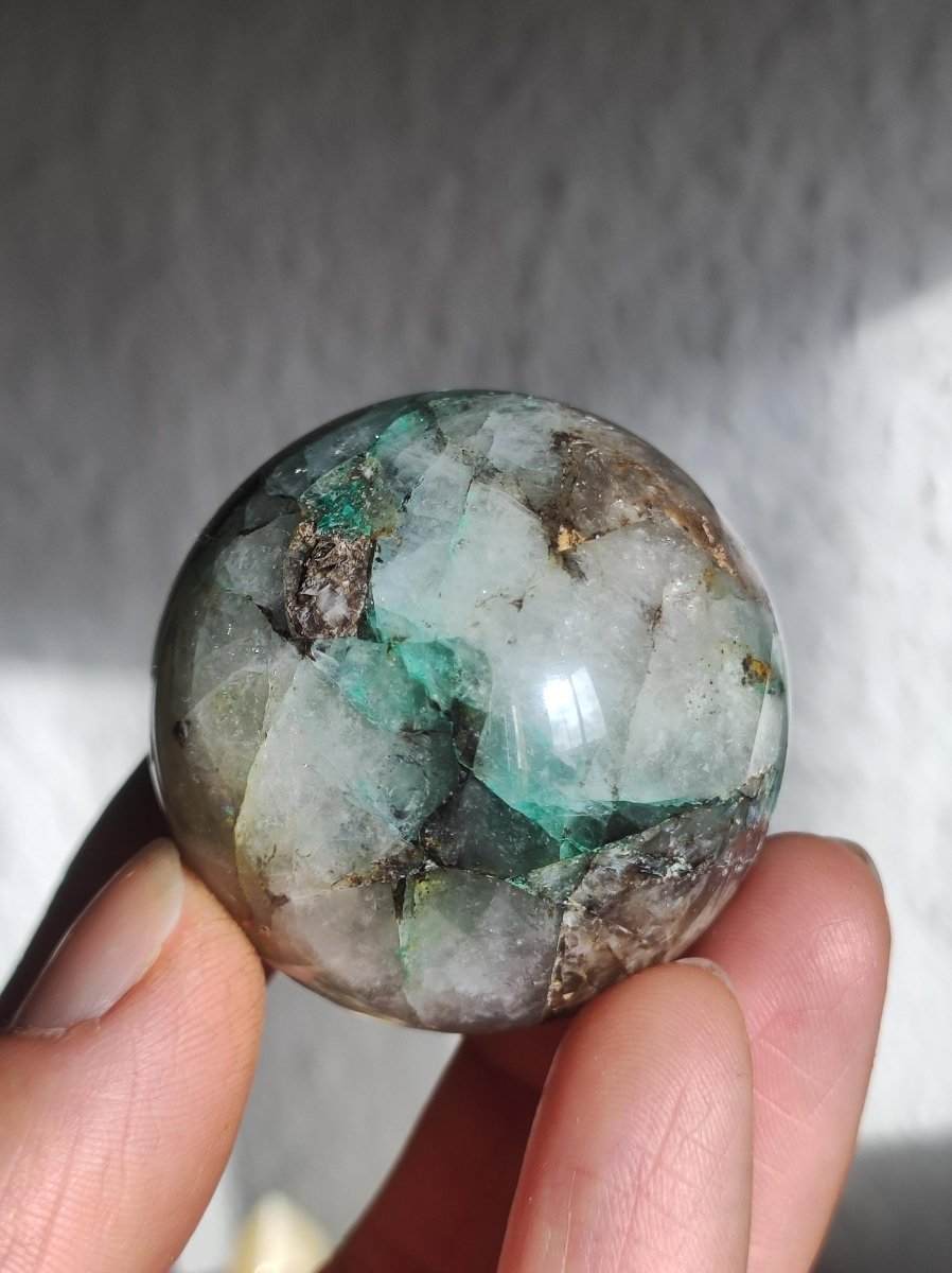 Quantum Quattro AAA Sphere ~ Magische Edelstein Kugel Massage & Deko Crystal Meditation Heilstein Rarität Sammler Mineral Rund Chrysokolla - Art of Nature Berlin