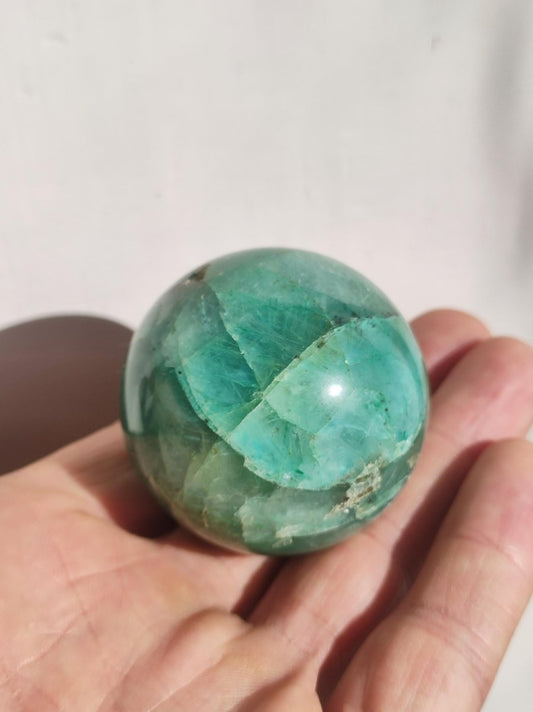 Quantum Quattro AAA Sphere ~ Magische Edelstein Kugel Massage & Deko Crystal Meditation Heilstein Rarität Sammler Mineral Rund Chrysokolla - Art of Nature Berlin