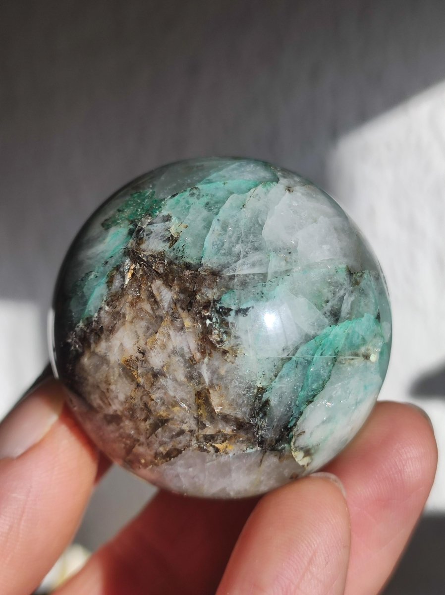 Quantum Quattro AAA Sphere ~ Magische Edelstein Kugel Massage & Deko Crystal Meditation Heilstein Rarität Sammler Mineral Rund Chrysokolla - Art of Nature Berlin