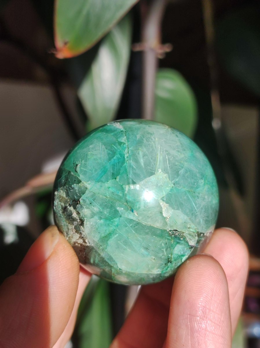 Quantum Quattro AAA Sphere ~ Magische Edelstein Kugel Massage & Deko Crystal Meditation Heilstein Rarität Sammler Mineral Rund Chrysokolla - Art of Nature Berlin