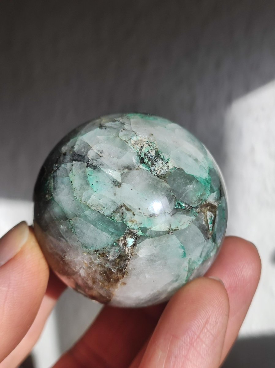 Quantum Quattro AAA Sphere ~ Magische Edelstein Kugel Massage & Deko Crystal Meditation Heilstein Rarität Sammler Mineral Rund Chrysokolla - Art of Nature Berlin