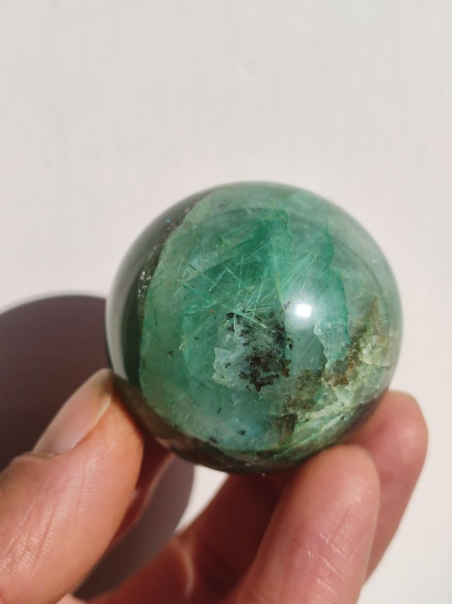 Quantum Quattro AAA Sphere ~ Magische Edelstein Kugel Massage & Deko Crystal Meditation Heilstein Rarität Sammler Mineral Rund Chrysokolla - Art of Nature Berlin