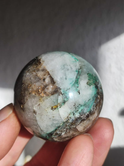 Quantum Quattro AAA Sphere ~ Magische Edelstein Kugel Massage & Deko Crystal Meditation Heilstein Rarität Sammler Mineral Rund Chrysokolla - Art of Nature Berlin