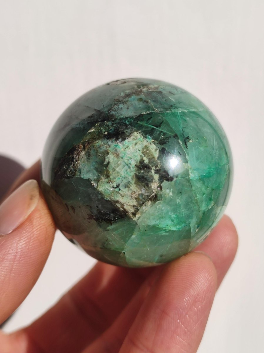 Quantum Quattro AAA Sphere ~ Magische Edelstein Kugel Massage & Deko Crystal Meditation Heilstein Rarität Sammler Mineral Rund Chrysokolla - Art of Nature Berlin