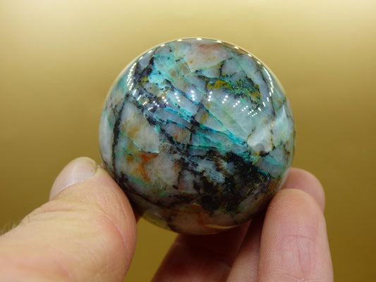 Quantum Quattro AAA Sphere ~ Magische Edelstein Kugel Massage & Deko Crystal Meditation Heilstein Rarität Sammler Mineral Rund Chrysokolla - Art of Nature Berlin