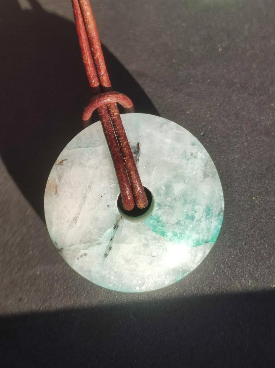 Quantum Quattro Chrysocoll 30mm Edelstein Kette Heilstein Schutzsymbol Mann Frau Glück HIPPIE GOA Boho Tibet Ethno Natur Rarität Geschenk - Art of Nature Berlin