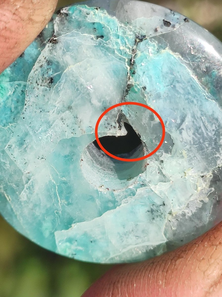 Quantum Quattro Chrysocoll 30mm Edelstein Kette Heilstein Schutzsymbol Mann Frau Glück HIPPIE GOA Boho Tibet Ethno Natur Rarität Geschenk - Art of Nature Berlin