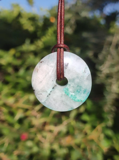 Quantum Quattro Chrysocoll 30mm Edelstein Kette Heilstein Schutzsymbol Mann Frau Glück HIPPIE GOA Boho Tibet Ethno Natur Rarität Geschenk - Art of Nature Berlin