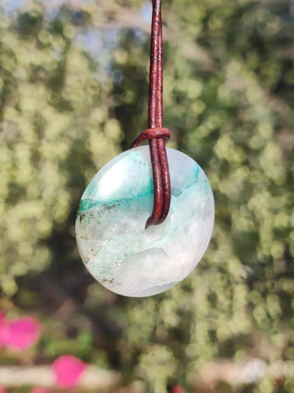 Quantum Quattro Chrysocoll 30mm Edelstein Kette Heilstein Schutzsymbol Mann Frau Glück HIPPIE GOA Boho Tibet Ethno Natur Rarität Geschenk - Art of Nature Berlin