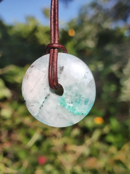 Quantum Quattro Chrysocoll 30mm Edelstein Kette Heilstein Schutzsymbol Mann Frau Glück HIPPIE GOA Boho Tibet Ethno Natur Rarität Geschenk - Art of Nature Berlin