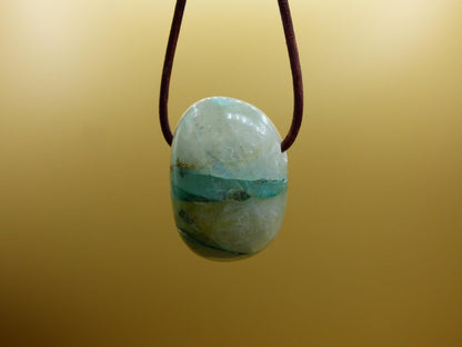 Quantum Quattro Chrysocoll Chrysokolla Azurit Quarz ~ Edelstein Kette HIPPIE GOA Boho Tibet Ethno Nature Donut Heilstein Rarität - Art of Nature Berlin