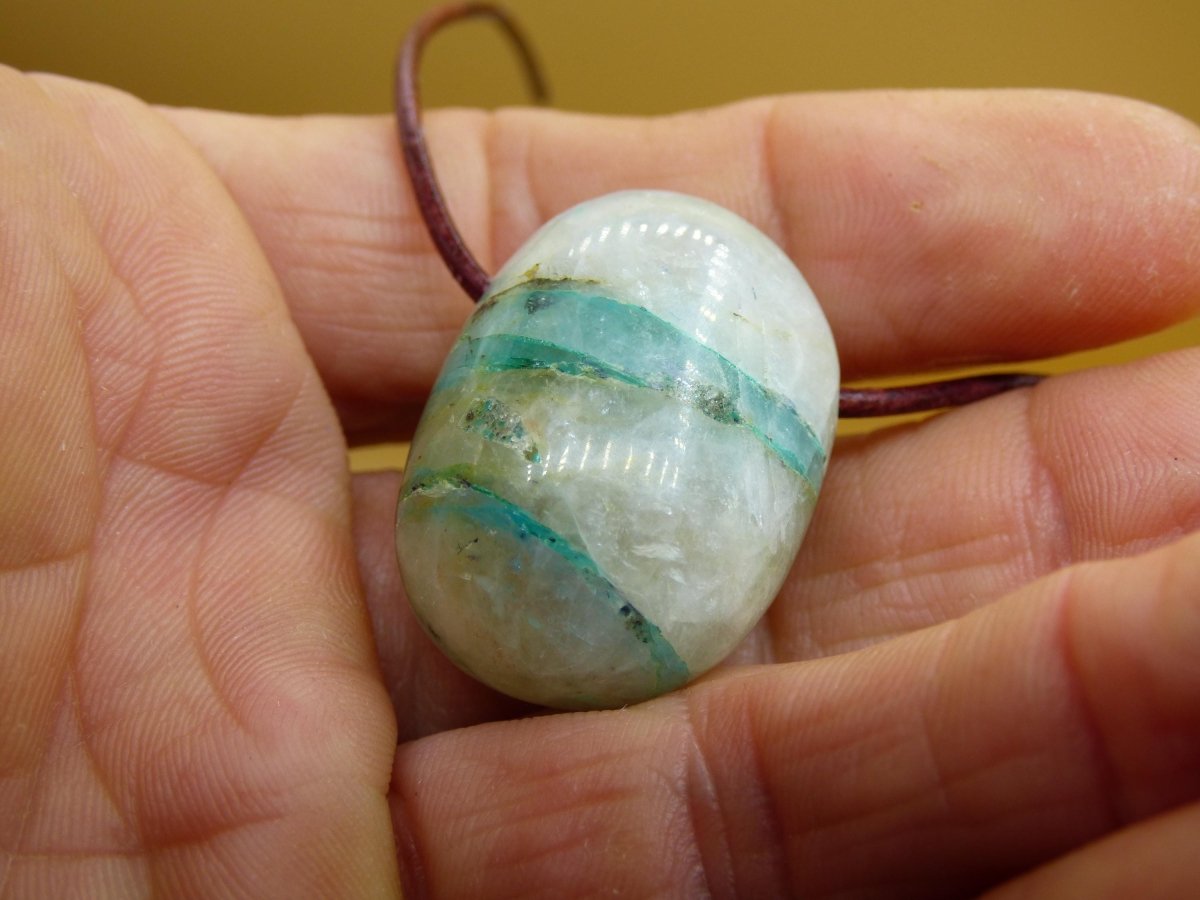 Quantum Quattro Chrysocoll Chrysokolla Azurit Quarz ~ Edelstein Kette HIPPIE GOA Boho Tibet Ethno Nature Donut Heilstein Rarität - Art of Nature Berlin