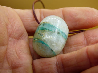 Quantum Quattro Chrysocoll Chrysokolla Azurit Quarz ~ Edelstein Kette HIPPIE GOA Boho Tibet Ethno Nature Donut Heilstein Rarität - Art of Nature Berlin