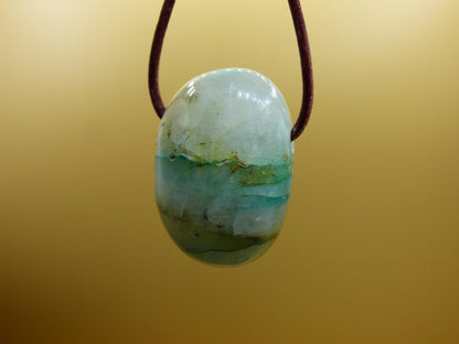 Quantum Quattro Chrysocoll Chrysokolla Azurit Quarz ~ Edelstein Kette HIPPIE GOA Boho Tibet Ethno Nature Donut Heilstein Rarität - Art of Nature Berlin