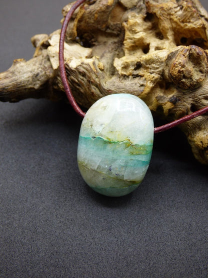 Quantum Quattro Chrysocoll Chrysokolla Azurit Quarz ~ Edelstein Kette HIPPIE GOA Boho Tibet Ethno Nature Donut Heilstein Rarität - Art of Nature Berlin