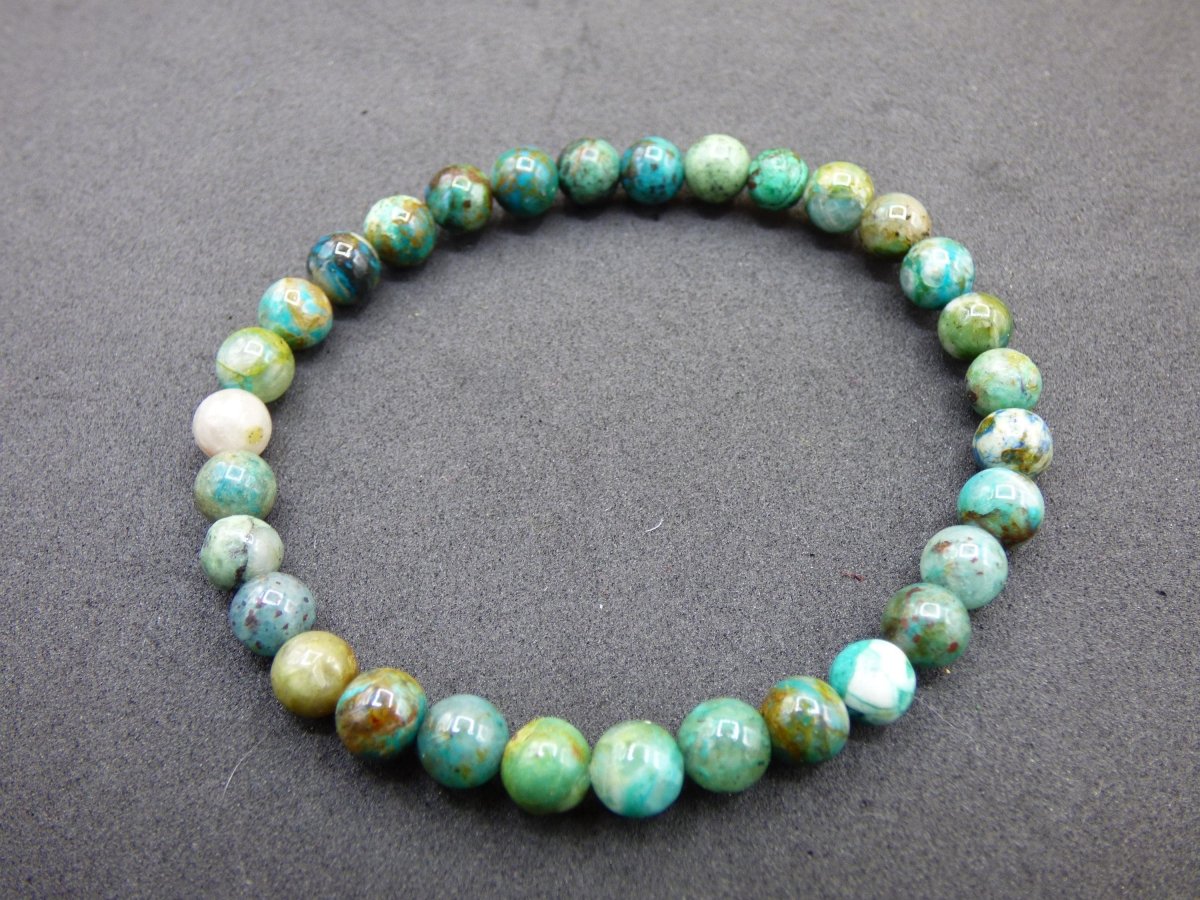 Quantum Quattro Chrysocoll Quarz Azurit Dioptas *Unikat* - Edelstein Armband blau GOA Boho Natur Heilstein Geschenk Er Sie Mann Frau Freund - Art of Nature Berlin