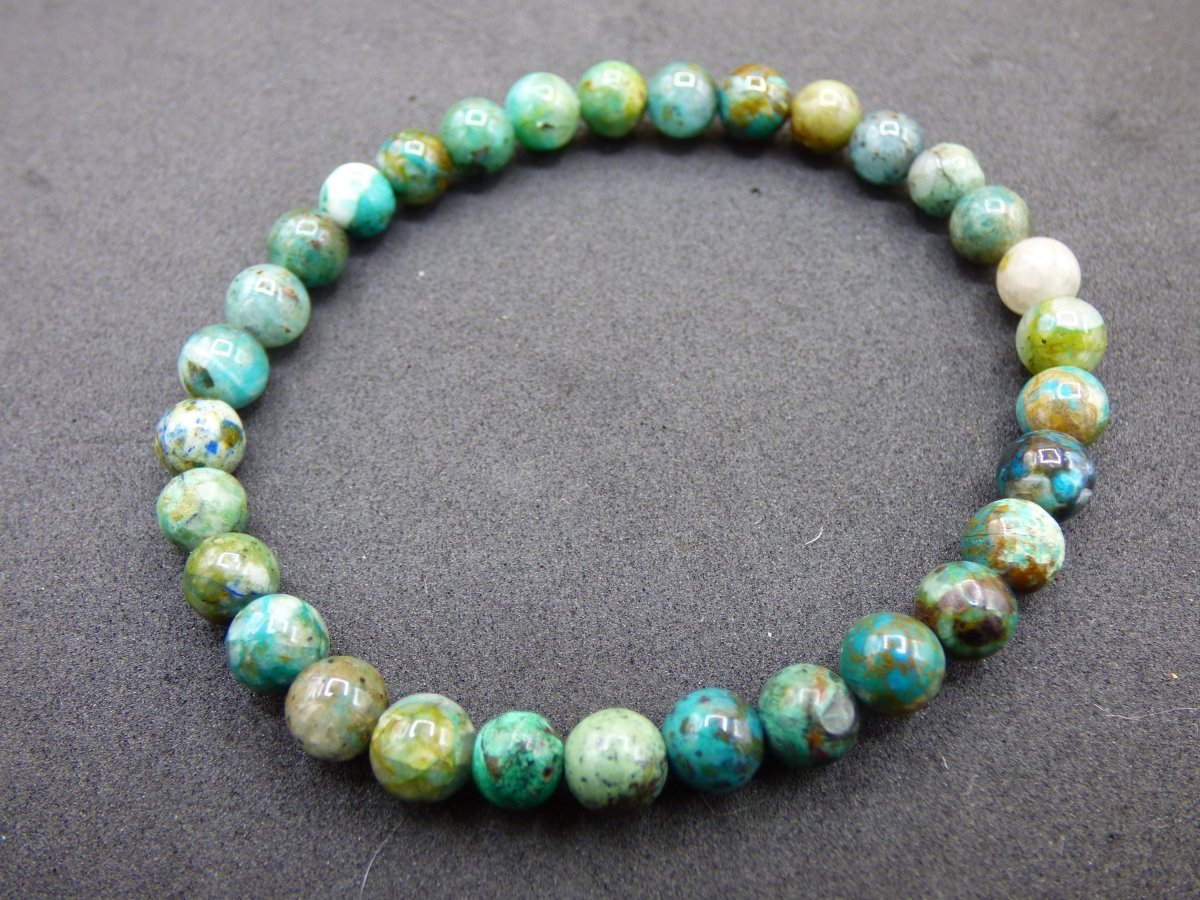 Quantum Quattro Chrysocoll Quarz Azurit Dioptas *Unikat* - Edelstein Armband blau GOA Boho Natur Heilstein Geschenk Er Sie Mann Frau Freund - Art of Nature Berlin