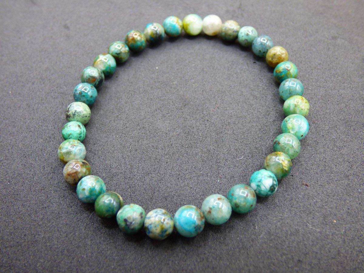 Quantum Quattro Chrysocoll Quarz Azurit Dioptas *Unikat* - Edelstein Armband blau GOA Boho Natur Heilstein Geschenk Er Sie Mann Frau Freund - Art of Nature Berlin