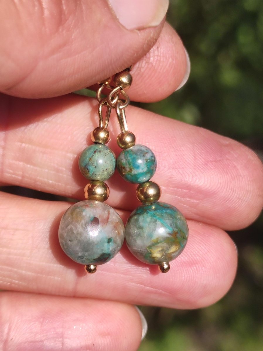 Quantum Quattro ~ Edelstein Ohrringe *Unikat* ~GOA ~Hippie ~Boho ~Ethno ~Nature ~Heilstein ~Natur ~Ohrhänger ~Edelstahl ~Rarität - Art of Nature Berlin