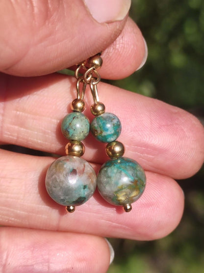 Quantum Quattro ~ Edelstein Ohrringe *Unikat* ~GOA ~Hippie ~Boho ~Ethno ~Nature ~Heilstein ~Natur ~Ohrhänger ~Edelstahl ~Rarität - Art of Nature Berlin