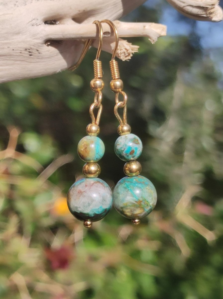 Quantum Quattro ~ Edelstein Ohrringe *Unikat* ~GOA ~Hippie ~Boho ~Ethno ~Nature ~Heilstein ~Natur ~Ohrhänger ~Edelstahl ~Rarität - Art of Nature Berlin