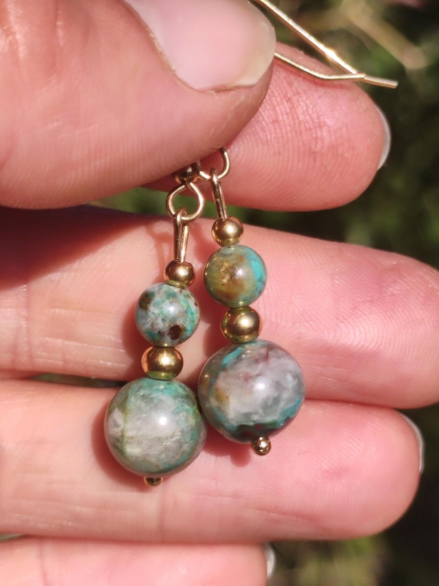 Quantum Quattro ~ Edelstein Ohrringe *Unikat* ~GOA ~Hippie ~Boho ~Ethno ~Nature ~Heilstein ~Natur ~Ohrhänger ~Edelstahl ~Rarität - Art of Nature Berlin