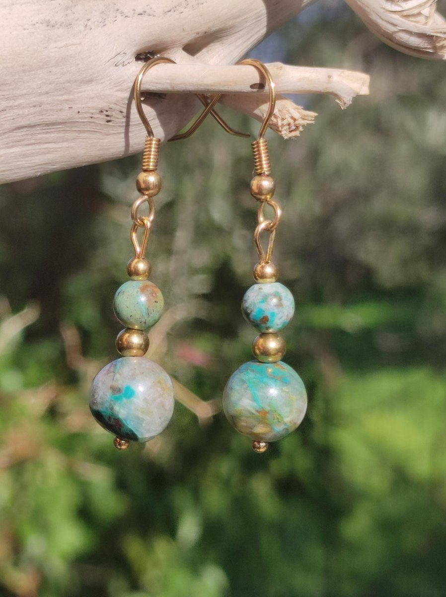 Quantum Quattro ~ Edelstein Ohrringe *Unikat* ~GOA ~Hippie ~Boho ~Ethno ~Nature ~Heilstein ~Natur ~Ohrhänger ~Edelstahl ~Rarität - Art of Nature Berlin