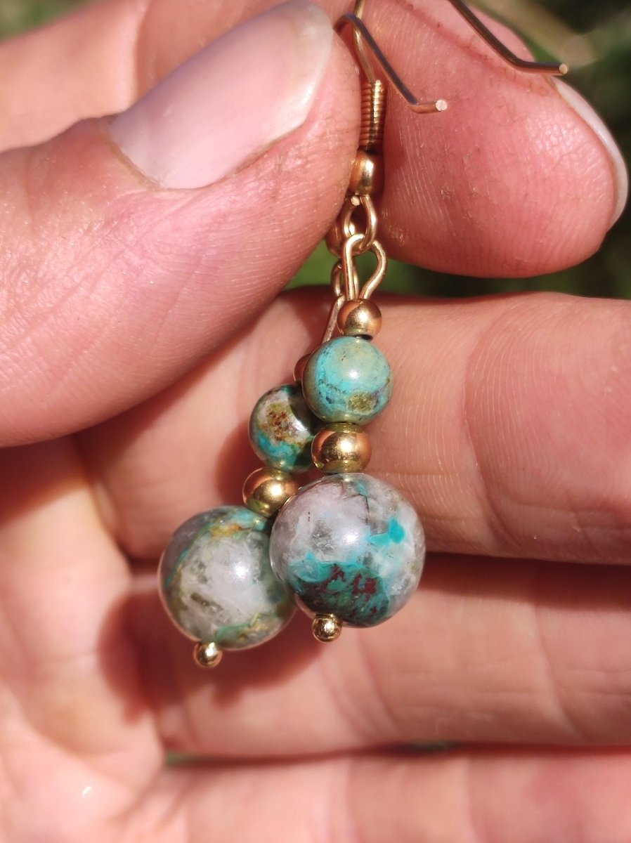 Quantum Quattro ~ Edelstein Ohrringe *Unikat* ~GOA ~Hippie ~Boho ~Ethno ~Nature ~Heilstein ~Natur ~Ohrhänger ~Edelstahl ~Rarität - Art of Nature Berlin