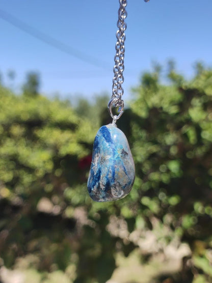 Quantum Quattro - Shattuckit Chrysocoll ~ 925 Sterling Silber Öse ~ Edelstein blau ~HIPPIE ~GOA ~Boho ~Ethno ~Nature ~Heilstein Kette Männer - Art of Nature Berlin